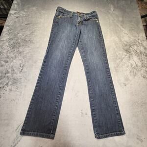 Lee One True Fit Jeans Womens 4 Medium Blue Lower Waist Straight Stretch Denim